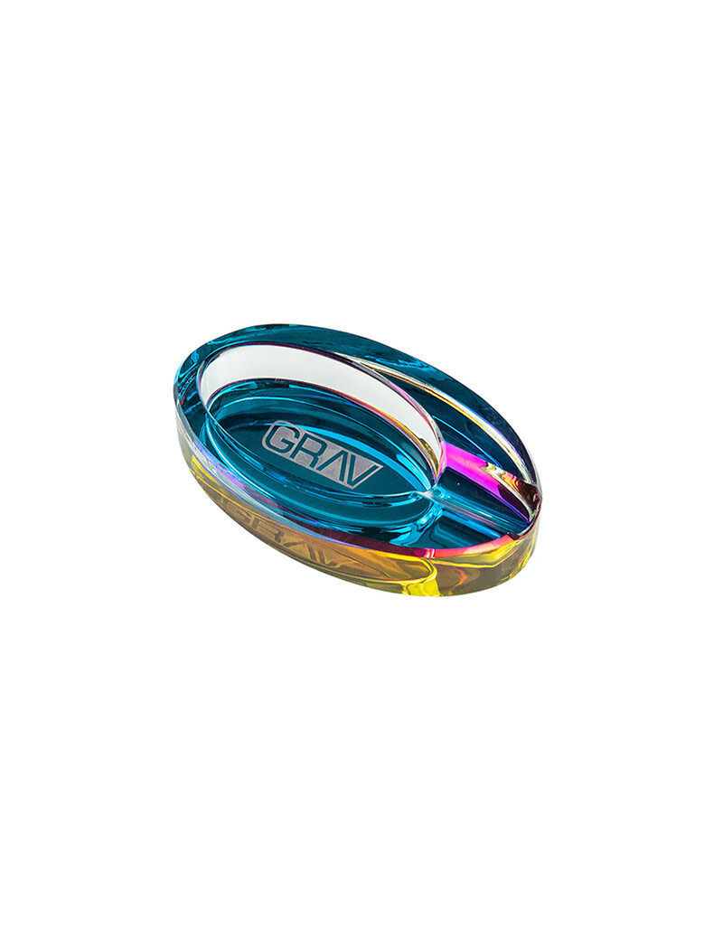 GRAV Ellipse Glass Ashtray Iridescent