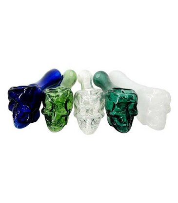 4" Color Rod Skull Hand Pipe