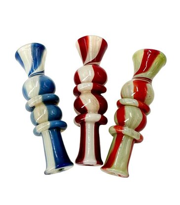 3" Double Maria Color Swirl Glass Bat