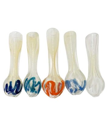 3" Silver Fumed Flat color rod Mouthpiece Glass Bat