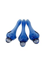 6" Nick-O Color Rod Fleur De Lis Hand Pipe Cobalt