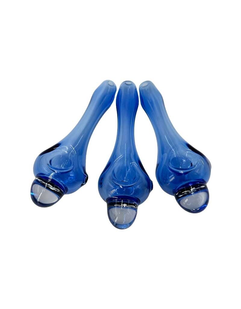 6" Nick-O Color Rod Fleur De Lis Hand Pipe Cobalt