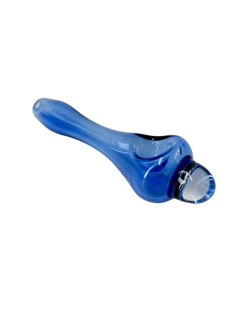 6" Nick-O Color Rod Fleur De Lis Hand Pipe Cobalt