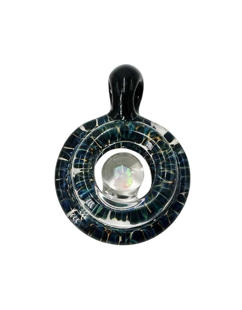 Round Opal Window Pendant Deep Blue Sea