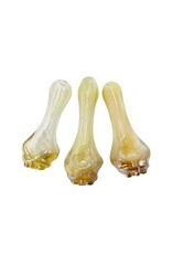 Nick-O Silver Fumed 3D Fleur De Lis Hand Pipe