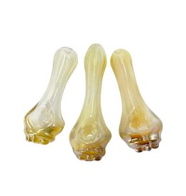 Nick-O Silver Fumed 3D Fleur De Lis Hand Pipe