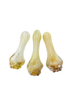 Nick-O Silver Fumed 3D Fleur De Lis Hand Pipe
