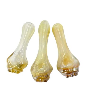 Nick-O Silver Fumed 3D Fleur De Lis Hand Pipe