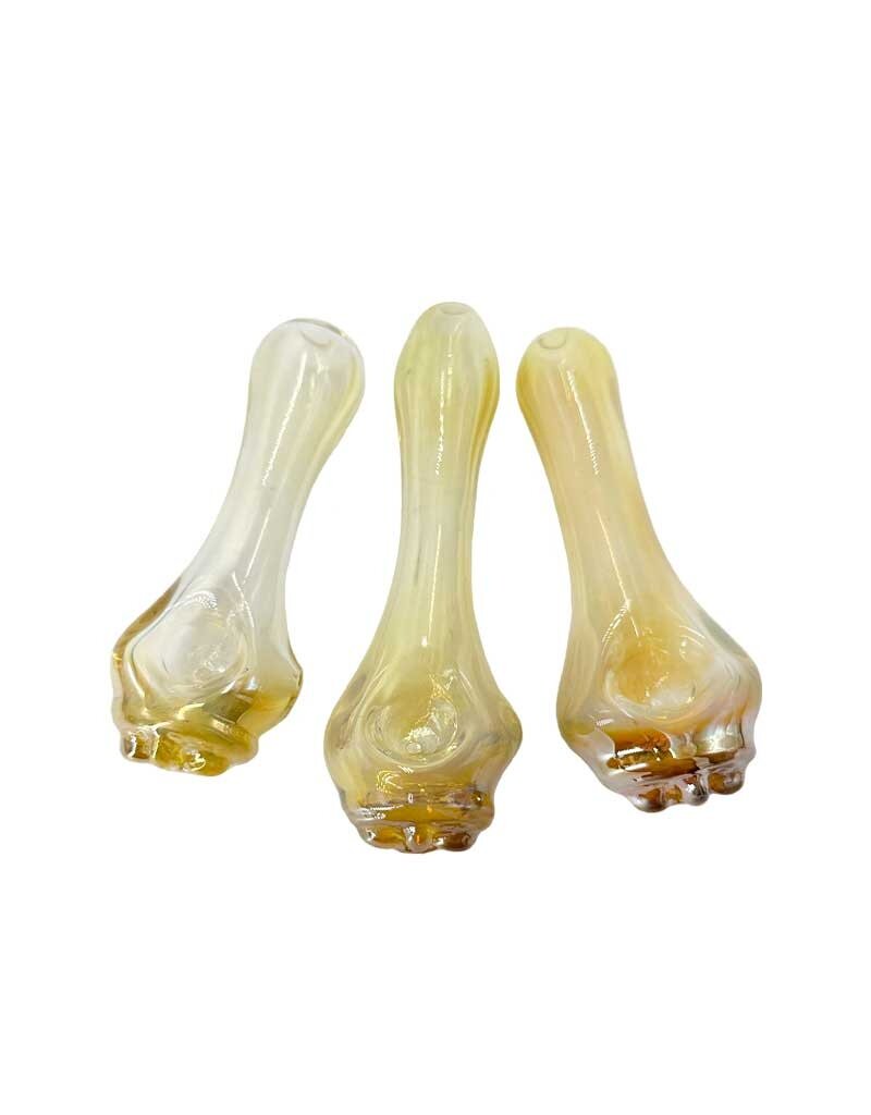 Nick-O Silver Fumed 3D Fleur De Lis Hand Pipe