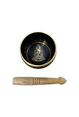 Yoga Design Tibetan Meditation Singing Bowl 4"D Black