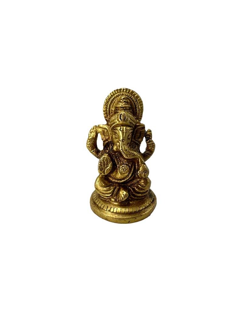 Lord Ganesh Brass Statue 2.5"H