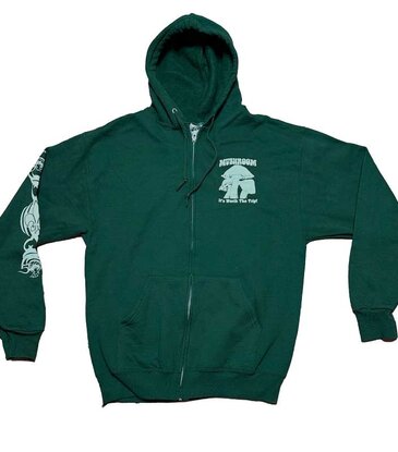 Mushroom Mushroom Classic Logo Zip-Up Hoodie Forest Green