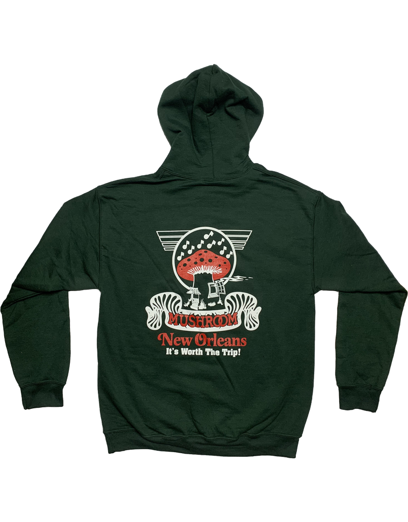 Mushroom Classic Logo Zip-Up Hoodie Forest Green