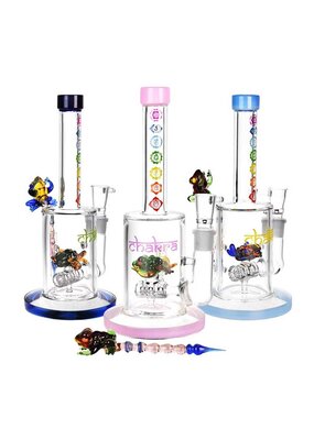 9" Chakra Frog Barrel Perc Water Pipe