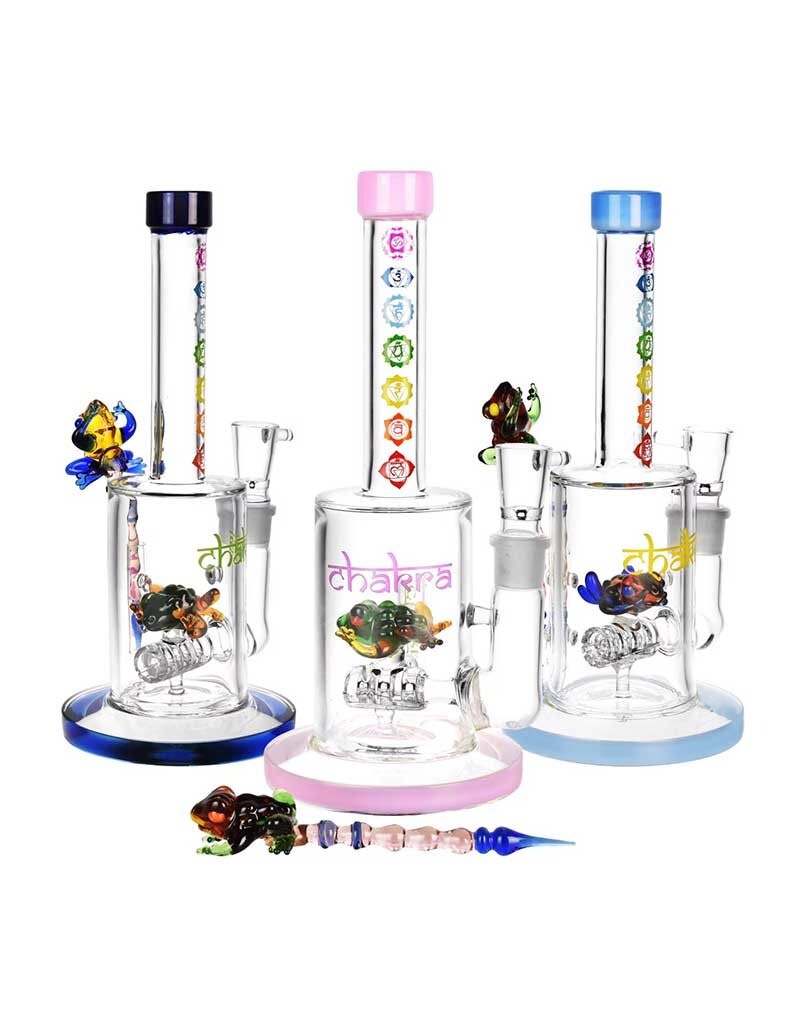 9" Chakra Frog Barrel Perc Water Pipe