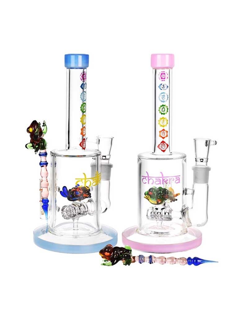 9" Chakra Frog Barrel Perc Water Pipe