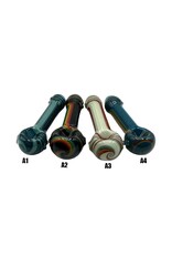 4" Hippie Hook Up Multi-Color Line Work Marty Hand Pipe