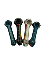 4" Hippie Hook Up Multi-Color Line Work Marty Hand Pipe