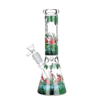 Pulsar 14" Pulsar Chillin' Flamingos Beaker Water Pipe
