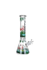 14" Pulsar Chillin' Flamingos Beaker Water Pipe