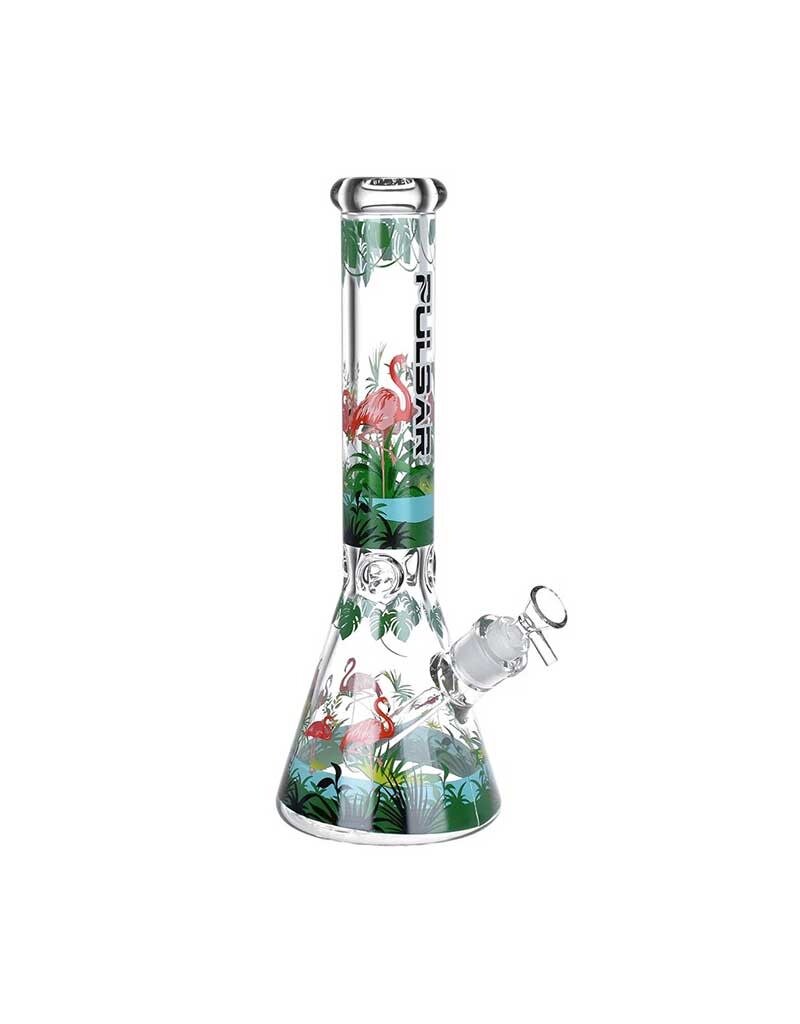 14" Pulsar Chillin' Flamingos Beaker Water Pipe