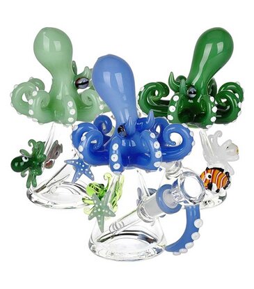 6" Sculpted Octopus Reef Water Pipe