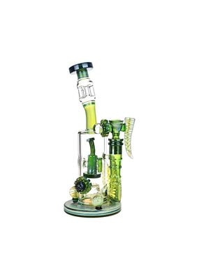 10" Enchanted Land Glass Mini Honeycomb Ladder Diffuser Water Pipe