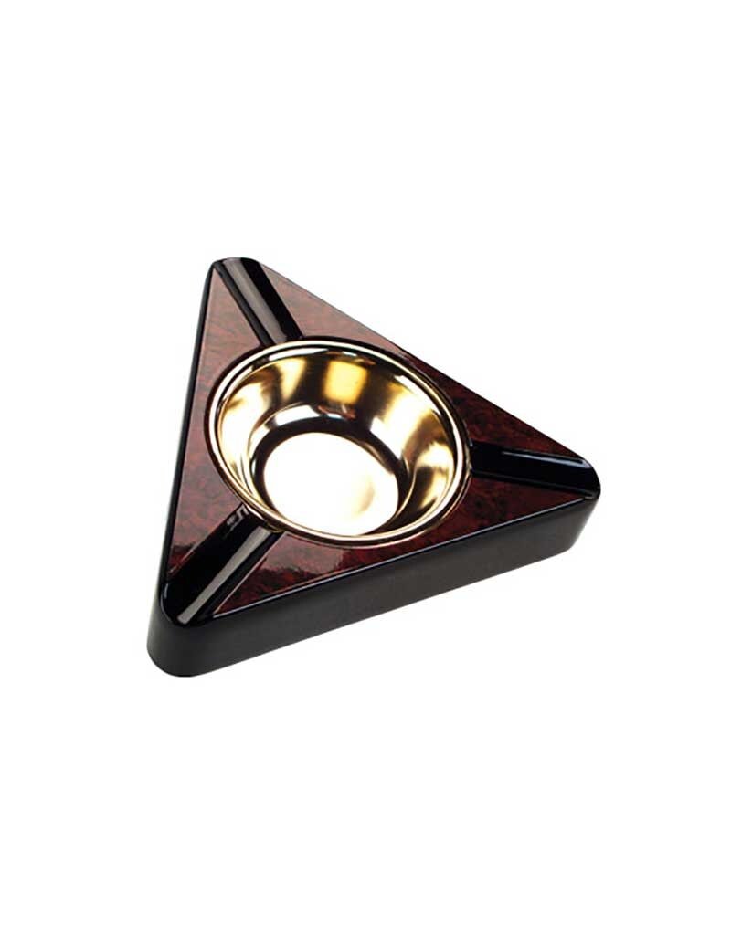 Triangular Cigar Ashtray - Faux Burl