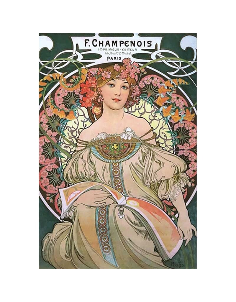 Mucha Reverie Champagne Poster - 24" x 46"