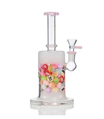 Hipster Glass 11" Hipster Frosted Encased Candy Water Pipe