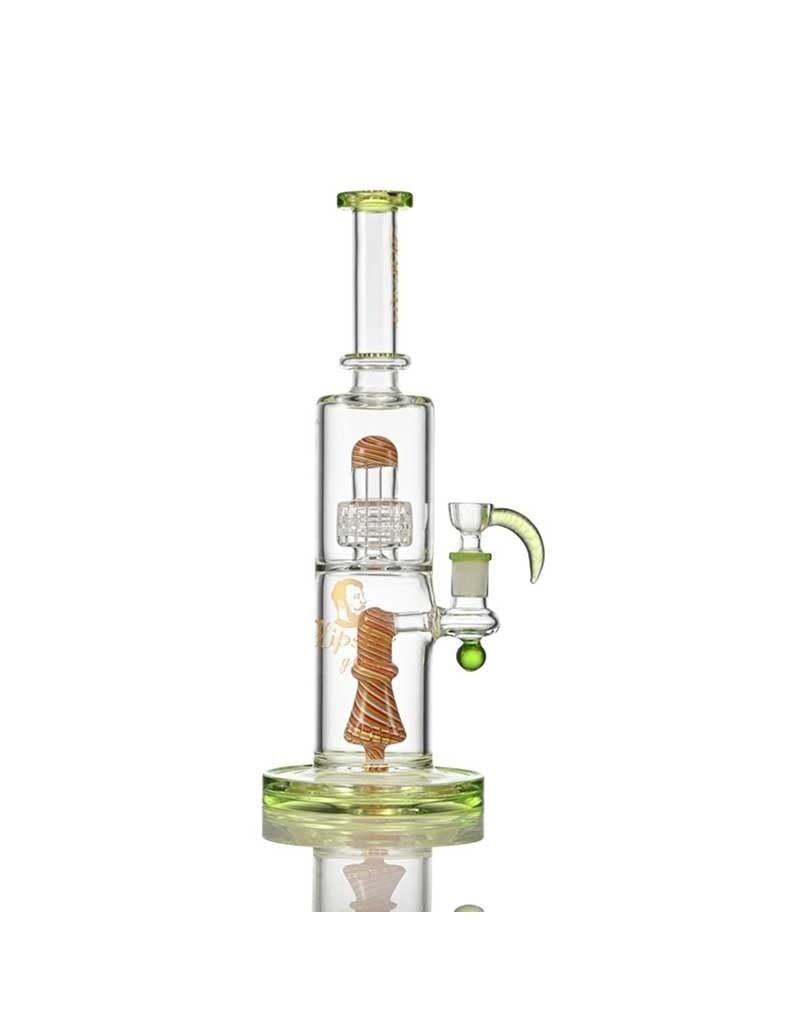 14" Hipster Dual Chamber Worked Matrix and Cone Perc Water Pipe