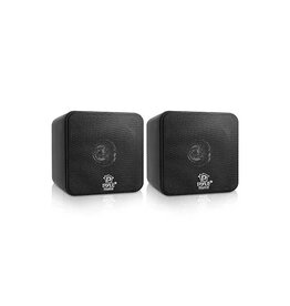 Pyle® 200-Watt 4-In. Mini-Cube Bookshelf Speaker Set - Black