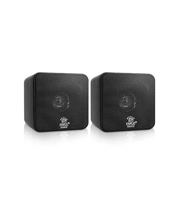 PYLE Pyle® 200-Watt 4-In. Mini-Cube Bookshelf Speaker Set - Black