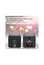 Pyle® 200-Watt 4-In. Mini-Cube Bookshelf Speaker Set - Black