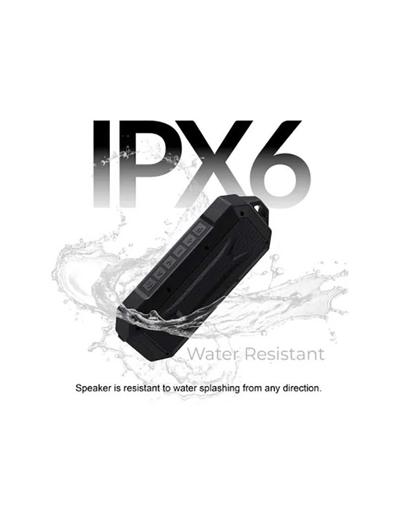 Supersonic Duro Water-Resistant Portable Bluetooth Speaker with Speakerphone - Black