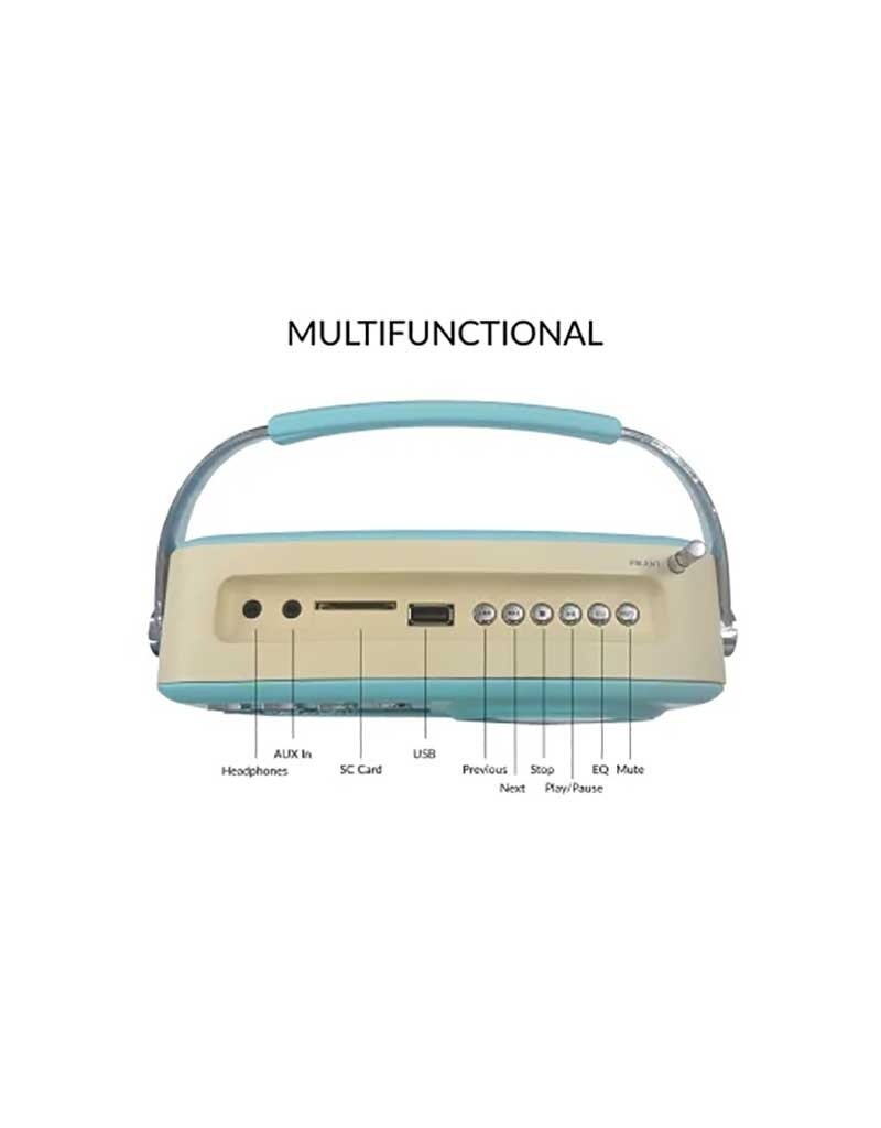 Supersonic Retro Portable AM/FM Radio w/ Bluetooth - Blue