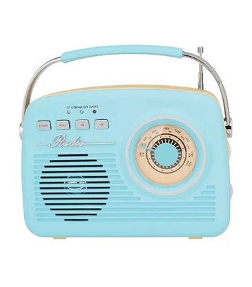 Supersonic Supersonic Retro Portable AM/FM Radio w/ Bluetooth - Blue