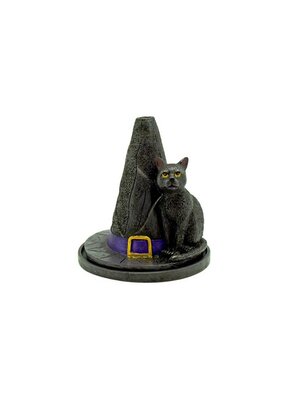Witches Hat with Cat Incense Burner