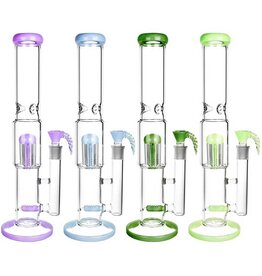 16" Multi-Chamber 6 Arm Tree & Inline Perc Water Pipe