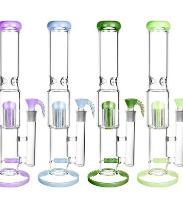 16" Multi-Chamber 6 Arm Tree & Inline Perc Water Pipe
