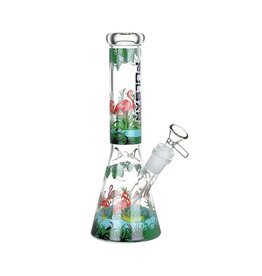 10" Pulsar Chillin' Flamingos Beaker Water Pipe