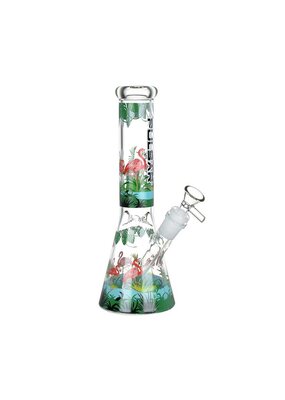 10" Pulsar Chillin' Flamingos Beaker Water Pipe