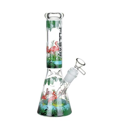 Pulsar 10" Pulsar Chillin' Flamingos Beaker Water Pipe