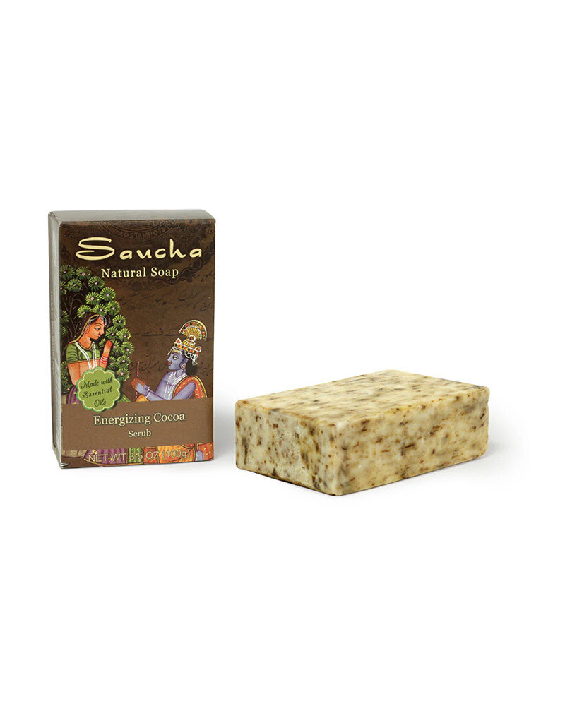 Saucha Energizing Cocoa Scrub Soap Bar 3.5oz. (100g)
