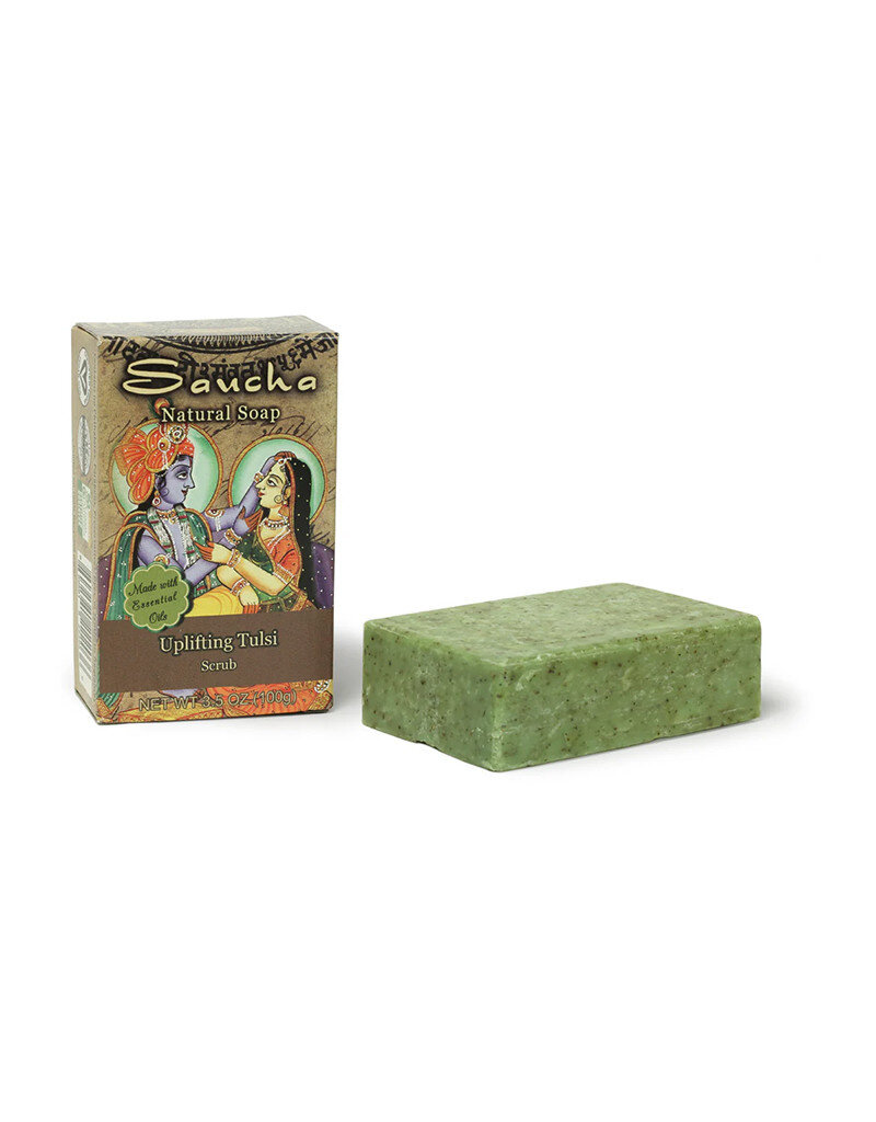 Saucha Uplifting Tulsi Scrub Bar 3.5oz. (100g)