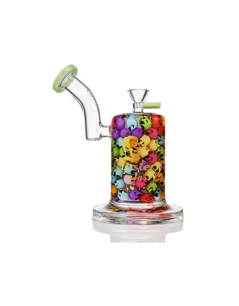 7" Encased Candy Skulls Water Pipe