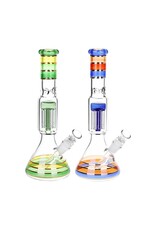 12" Elegant Stripes Tree Perc Beaker Water Pipe