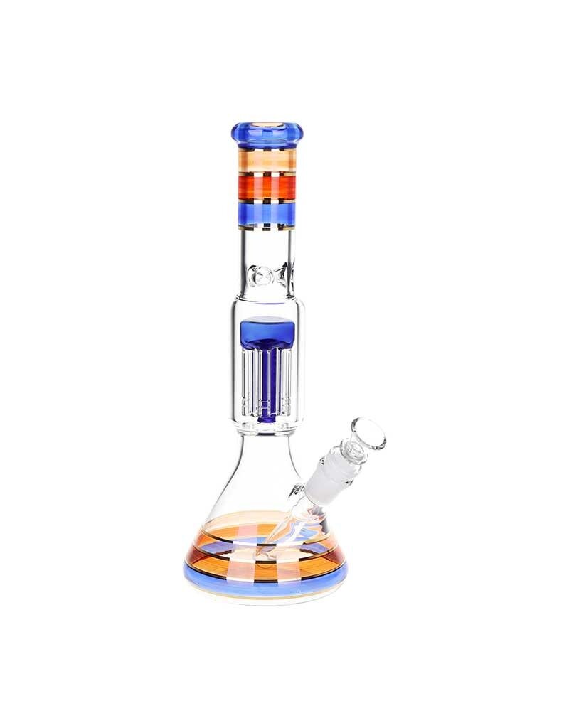 12" Elegant Stripes Tree Perc Beaker Water Pipe