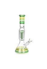 12" Elegant Stripes Tree Perc Beaker Water Pipe