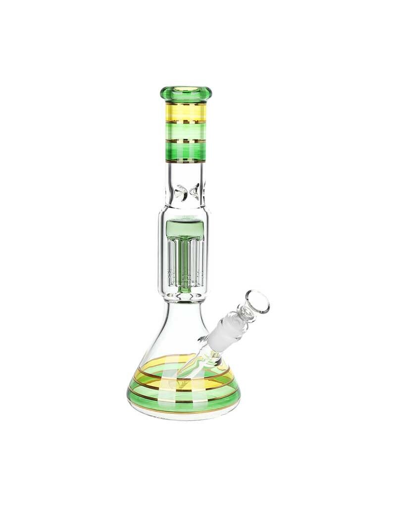 12" Elegant Stripes Tree Perc Beaker Water Pipe